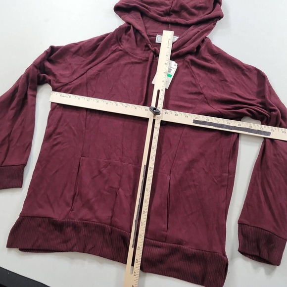 Hippie Rose Burgundy Red Sweater Hoodie Juniors Large - Picture 5 of 7